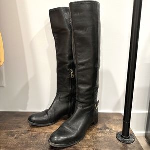 PRADA Tall Leather Calzature Donna Boot with Gold side buckle